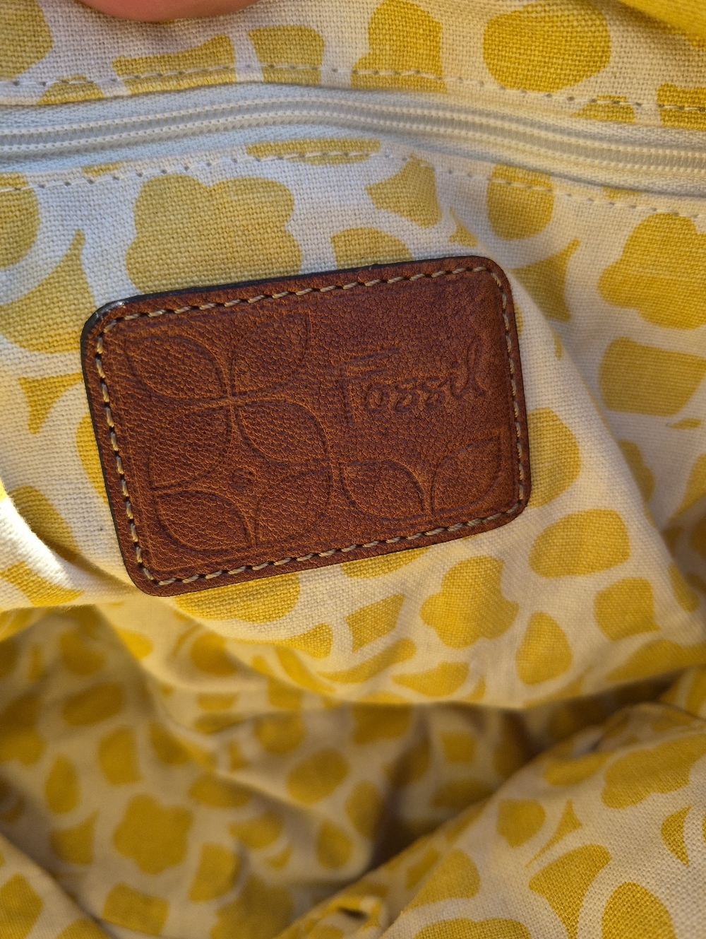 Fossil Patchwork Floral Multicolor Shoulder Bag - Brown Straps - Picture 8 of 13
